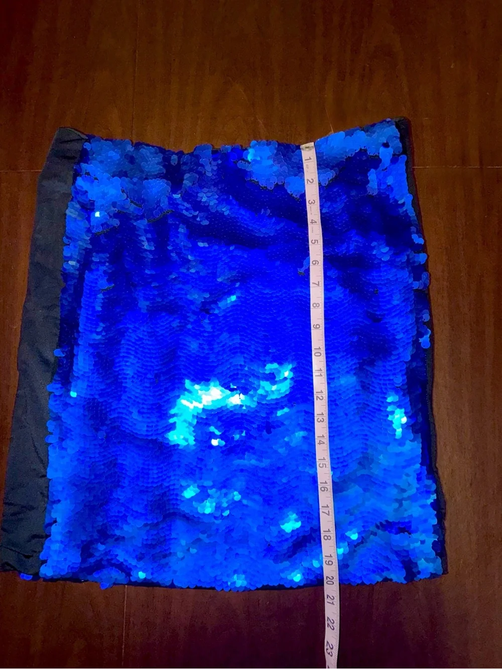 Zara Blue Sequin Mini Skirt Size M Party Club